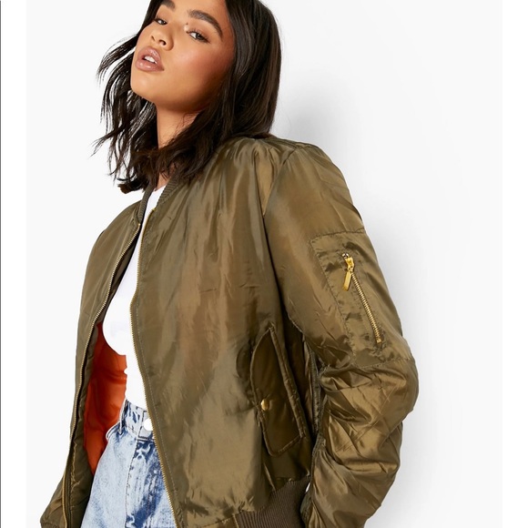 BOOHOO Satin Bomber Jacket - Picture 8 of 8